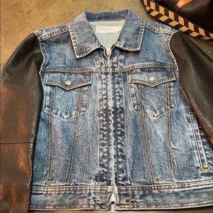 Leather/denim jacket